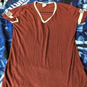 Small Maroon Pink Victoria Secret V Neck T